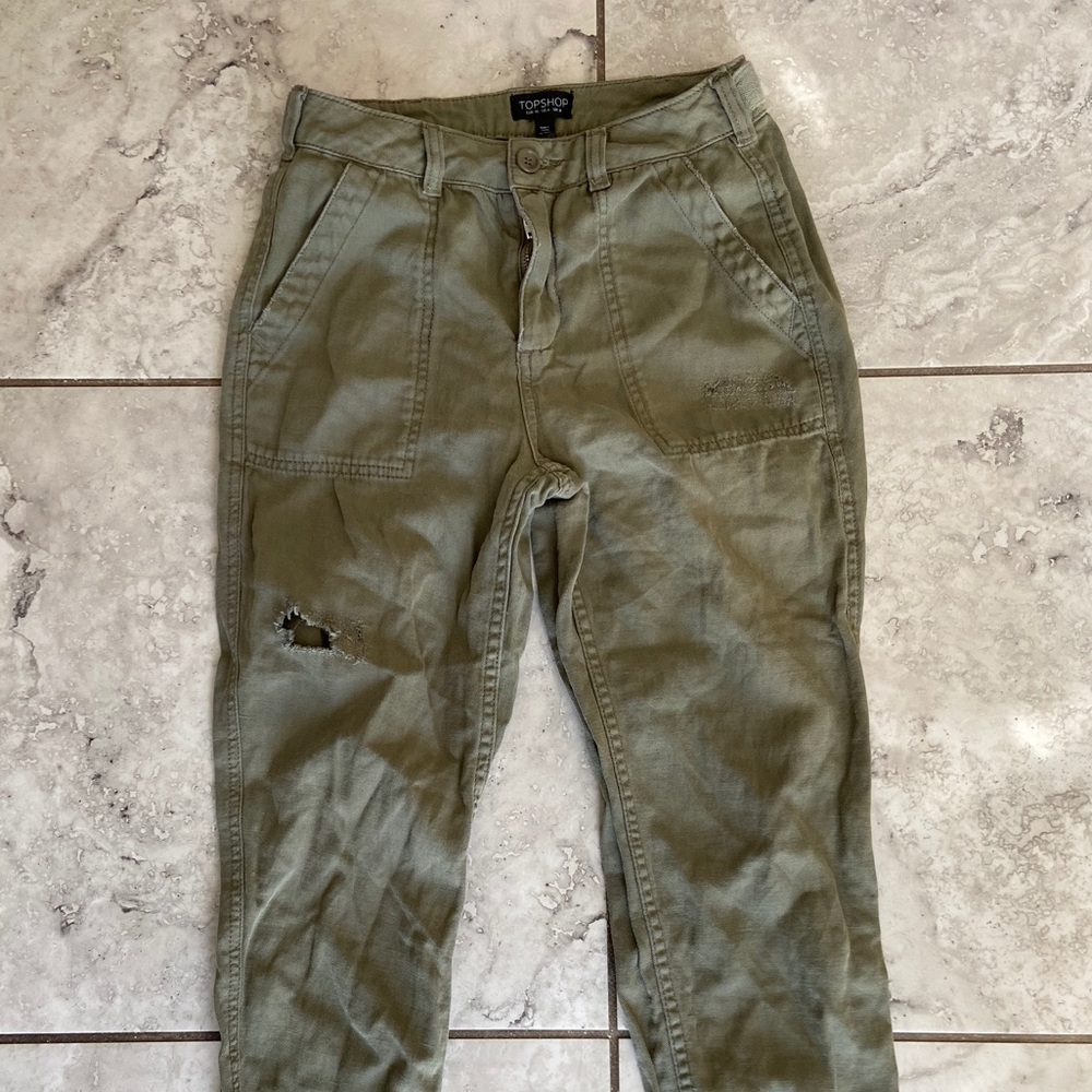 Top shop army green pants